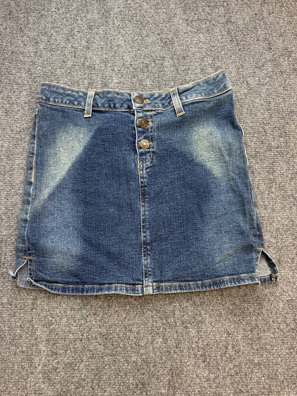 Unbranded Women's Size 4 Vintage Y2K Blue Denim Mini Skirt Button Fly USA Made